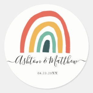 Rainbow-Hochzeit Runder Aufkleber