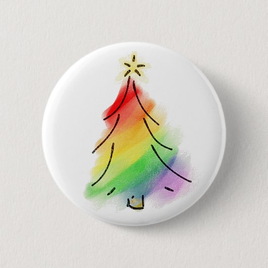 Rainbow Holiday Tree Button (Vorderseite)