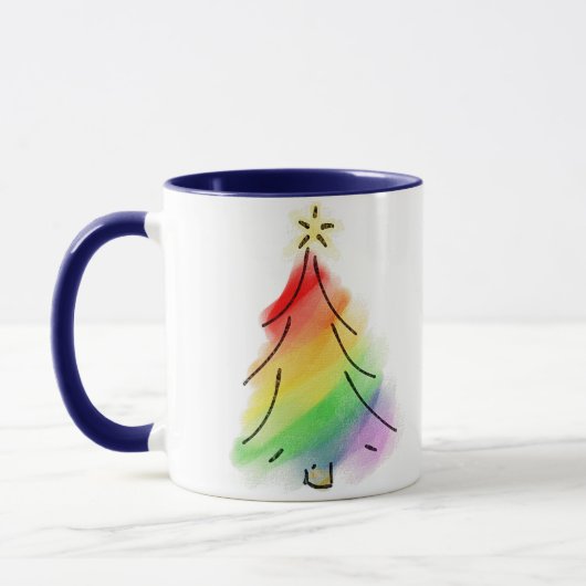 Rainbow Holiday Tree Tasse (Links)