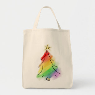 Rainbow Holiday Tree Tragetasche