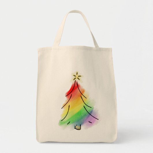 Rainbow Holiday Tree Tragetasche (Vorne)
