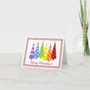 Rainbow Holiday Trees Feiertagskarte