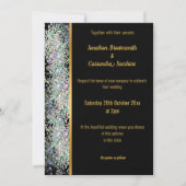 RAINBOW HOLOGRAFISCHER SPOT SCHWARZE GOLD WEDD EINLADUNG (Vorderseite)