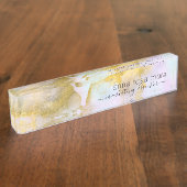 *~* Rainbow Holograghe Pastel Gold Foil Namensplakette (Seite)