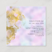 *~* Rainbow Holograghic Hair Beauty Unicorn AP1 Quadratische Visitenkarte (Rückseite)