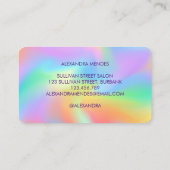 Rainbow Hologram Girly Luxury Stylish Visitenkarte (Rückseite)