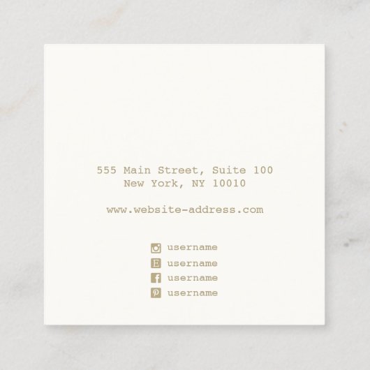 Rainbow Hologram Stuhlvorschau Quadratische Visitenkarte (Rückseite)