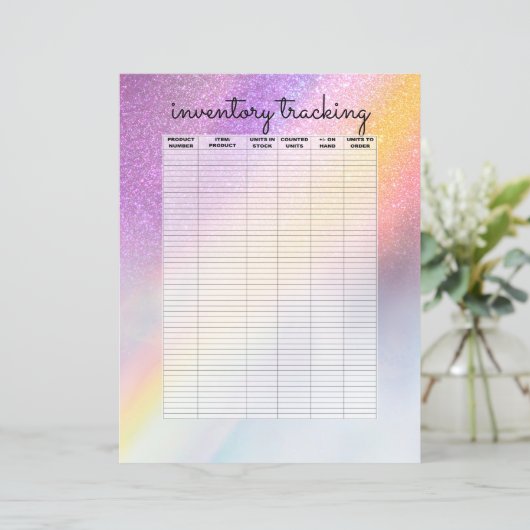 Rainbow Holograph Glitzer Ombre Business Inventory (Stehend Vorderseite)