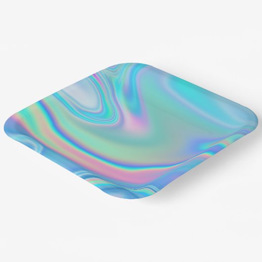 Rainbow Holographic Abstrakt Pappteller (Gewinkelt)