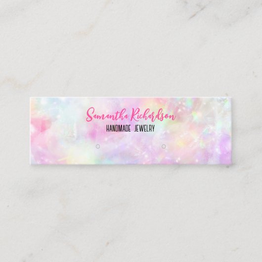 Rainbow Holographic Earring Juwelier Display Mini Visitenkarte (Vorderseite)