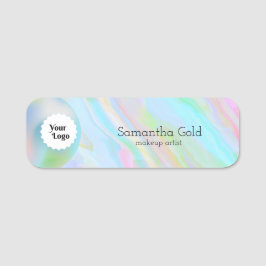 Rainbow Holographic Esthetician Custom Logo Namensschild