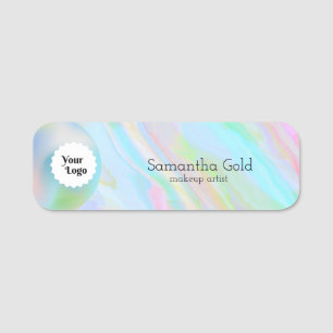 Rainbow Holographic Esthetician Custom Logo Namensschild