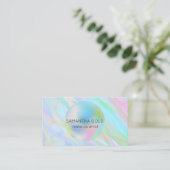 Rainbow Holographic Esthetician Qr Code Business C Visitenkarte (Stehend Vorderseite)