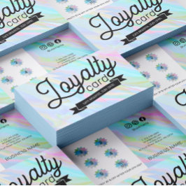 Rainbow Holographic Esthetician Social Media Treuekarte