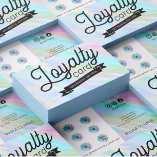 Rainbow Holographic Esthetician Social Media Treuekarte