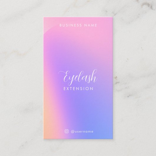 Rainbow Holographic Eyelash Extensions Map Visitenkarte (Vorderseite)