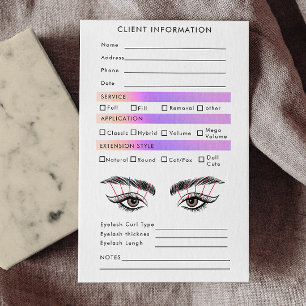 Rainbow Holographic Eyelash Extensions Map Visitenkarte