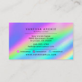 Rainbow Holographic Foil Beauty Service Visitenkarte (Rückseite)