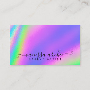 Rainbow Holographic Foil Beauty Service Visitenkarte