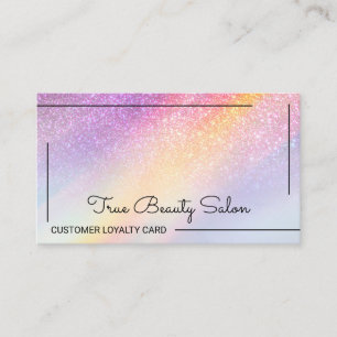 Rainbow Holographic Glitzer Ombre Customer Treuekarte