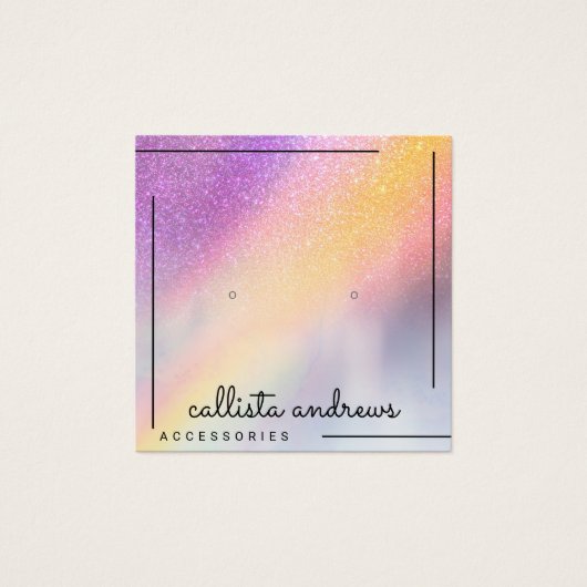 Rainbow Holographic Glitzer Ombre Earring Display (Vorderseite)