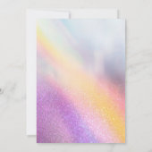 Rainbow Holographic Glitzer Ombre Foto Birthday Einladung (Rückseite)
