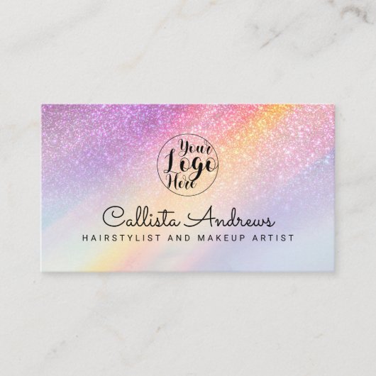 Rainbow Holographic Glitzer Ombre Glitzer Ombre Visitenkarte (Vorderseite)