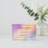 Rainbow Holographic Glitzer Ombre Lashes Aftercare Visitenkarte (Stehend Vorderseite)