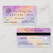 Rainbow Holographic Glitzer Ombre Logo Credit Visitenkarte (Vorne/Hinten)