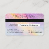 Rainbow Holographic Glitzer Ombre Logo Credit Visitenkarte (Rückseite)
