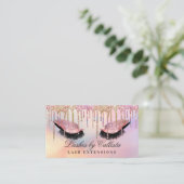 Rainbow Holographic Glitzer Tropfen Lashes Eyes Visitenkarte (Stehend Vorderseite)
