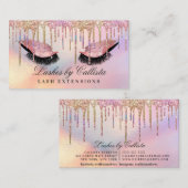 Rainbow Holographic Glitzer Tropfen Lashes Eyes Visitenkarte (Vorne/Hinten)