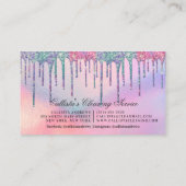 Rainbow Holographic Glitzer Tropfen Reinigungsdien Visitenkarte (Rückseite)