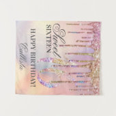 Rainbow Holographic Glitzer Tropfen Sweet 16 Wandteppich (Vorderseite (Horizontal))