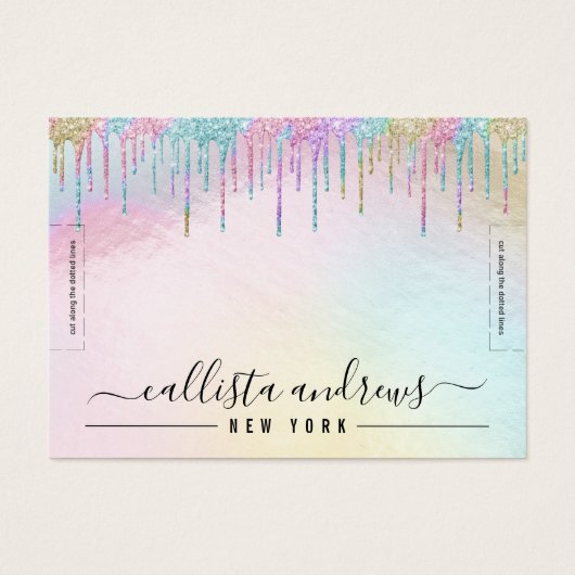 Rainbow Holographic Glitzer Tropfens Bracelet Disp (Vorderseite)