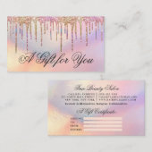 Rainbow Holographic Glitzer Tropfens Geschenk Visitenkarte (Vorne/Hinten)