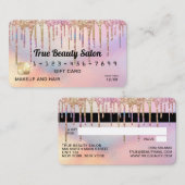 Rainbow Holographic Glitzer Tropfens Gift Guthaben Visitenkarte (Vorne/Hinten)