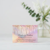 Rainbow Holographic Glitzer Tropfens Lashes Visitenkarte (Stehend Vorderseite)