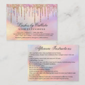 Rainbow Holographic Glitzer Tropfens Lashes Visitenkarte (Vorne/Hinten)