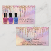 Rainbow Holographic Glitzer Tropfens Nail Polnisch Visitenkarte (Vorne/Hinten)