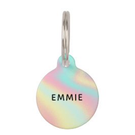 Rainbow Holographic Individuelle Name Haustiermarke