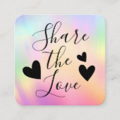 Rainbow Holographic Iridescent Unicorage Script Empfehlungskarte (Vorderseite)