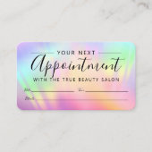 Rainbow Holographic Iridescent Unicorage Script Terminkarte (Vorderseite)