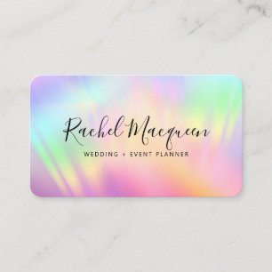 Rainbow Holographic Iridescent Unicorage Script Visitenkarte