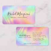 Rainbow Holographic Iridescent Unicorage Script Visitenkarte (Vorne/Hinten)