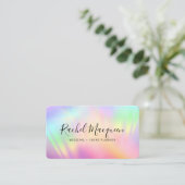 Rainbow Holographic Iridescent Unicorage Script Visitenkarte (Stehend Vorderseite)