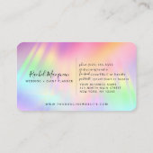 Rainbow Holographic Iridescent Unicorage Script Visitenkarte (Rückseite)