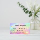 Rainbow Holographic Iridescent Unicoring Credit Visitenkarte (Stehend Vorderseite)