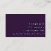 Rainbow Holographic Lila Dance Studio Instructor Visitenkarte (Rückseite)