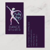 Rainbow Holographic Lila Dance Studio Instructor Visitenkarte (Vorne/Hinten)